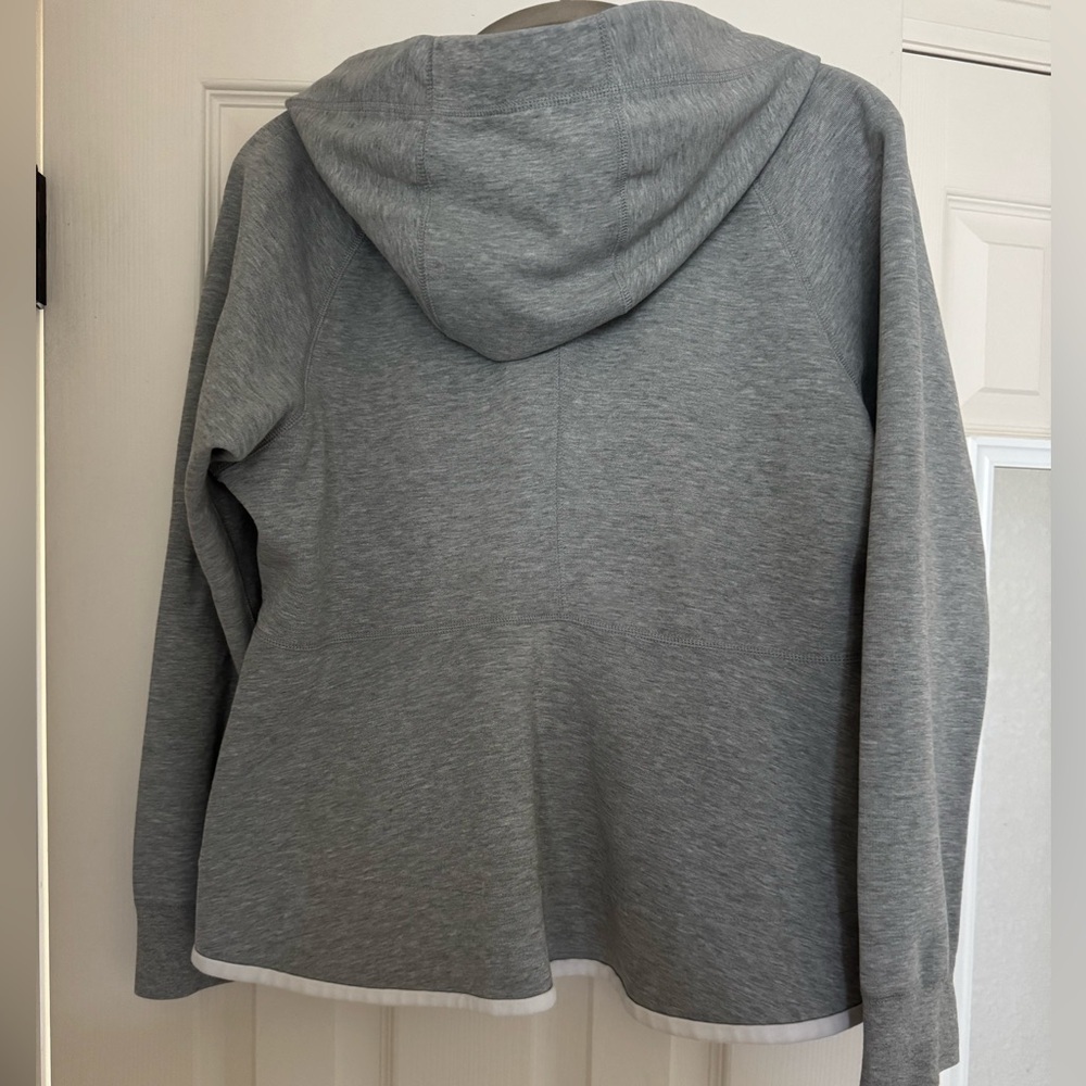 Nike Gray and White Zip-Up Jacket with Hood - Picture 2 of 5